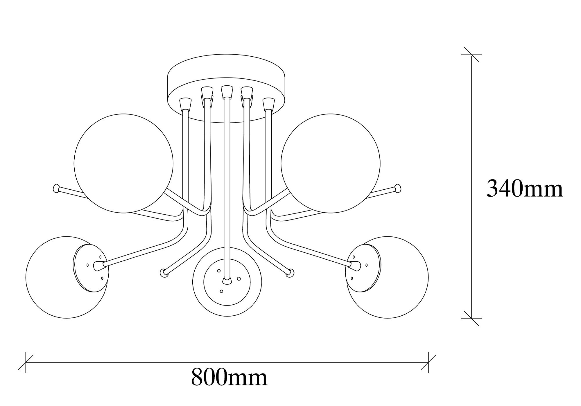 Suspension Globus Globes Curve Laiton Patin Verre Opalin L